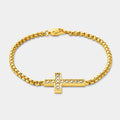 Iced Cross Bracelet (Gold)