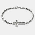 Iced Cross Bracelet (Silver)