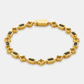Onyx Gemstone Clover Bracelet (Gold)