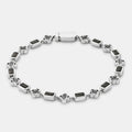Onyx Gemstone Clover Bracelet (Silver)